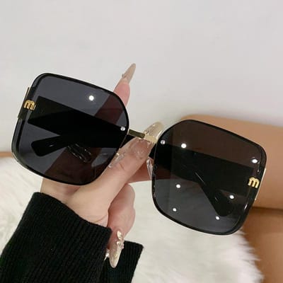 Modieuze High-End Zonnebril Trendy High-End Groot Montuur UV Anti-licht Bril Voor Vrouwen 90316