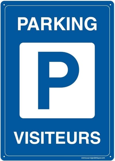 Voorgat Parkeerbord Rechthoekig - Bezoekers Parkeren - Aluminium 21x30 cm