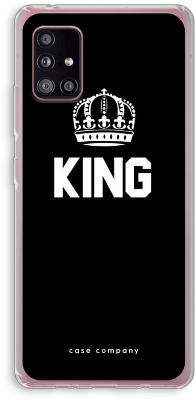 Case Company® - Hoesje geschikt voor Samsung Galaxy A51 5G hoesje - King zwart - Soft Cover Telefoonhoesje - Bescherming aan alle Kanten en Schermrand