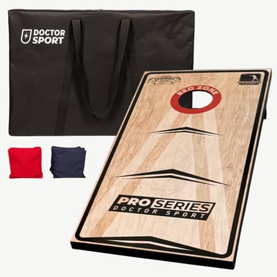 Doctor Sport Cornhole Pro Series – Amerikaans Werpspel – 120x60 cm – 8 Bean Bags + Draagtas – 1 Speelbord