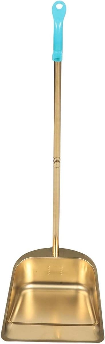 Staande stoffer - Veegset lange steel - Huishoudelijk schoonmaken - Verdikt roestvrij staal - 80 cm lengte - Goud