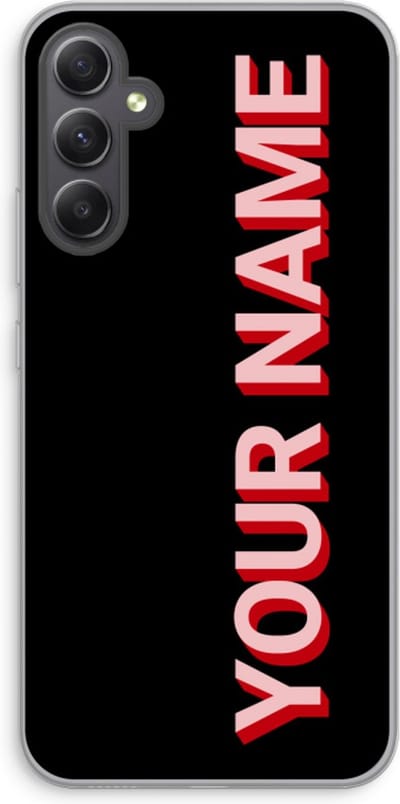 Gepersonaliseerd - Case Company® - Hoesje geschikt voor Samsung Galaxy A34 hoesje - Namecase - Soft Cover Telefoonhoesje - Bescherming aan alle Kanten en Schermrand