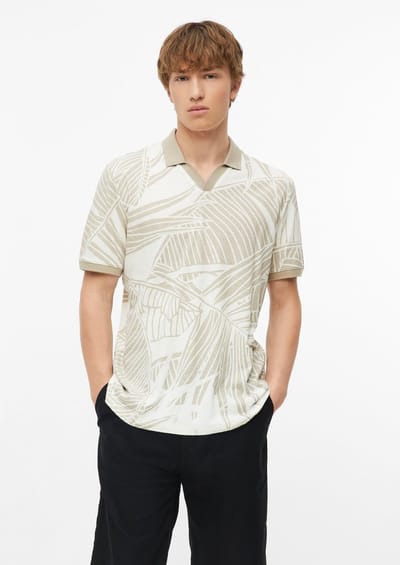 Polo met patroon in gemengd katoen met print s.Oliver