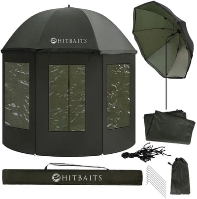 Sello! visparaplu – parasol – vistent – waterdicht – uv-bestendig – volledig afsluitbaar – diameter 240cm – hoogte 220cm