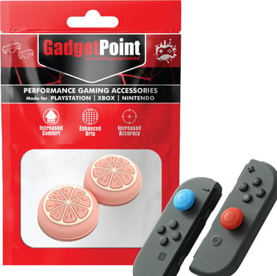 Gadgetpoint - Thumb Grips voor Nintendo Switch Joy-Con Controllers - Gaming Thumbgrips - Performance Anti-Slip Thumbsticks - Bescherming Accessoires - Fruit - Roze