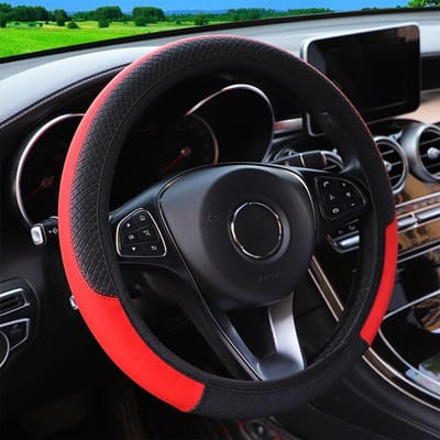 Anti Slip Auto Decoratie PU Leer Stuurhoezen Car-styling Universele Auto Stuurwielhoes 37-38cm Diameter gray