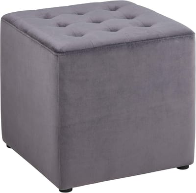 Moderne Hocker of Voetenbank - Hout en Grijs - Compact Formaat