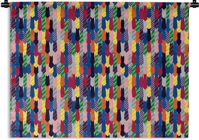 Wandkleed - Wanddoek - Stropdas - Regenboog - Patronen - 120x90 cm - Wandtapijt