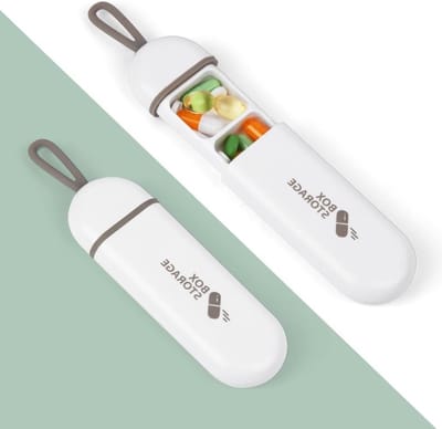 Tabletvakje voor medicijnen, pillen en vitamines - Draagbare opbergdoos voor ochtend, middag en avond gebruik