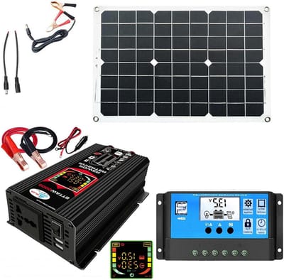 Zonnegenerator Systeem - Energie Set - Off-Grid Stroom - Met LCD Display - 18 Watt Paneel - Meerkleurig