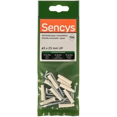 Sencys Universele Plug Nylon - Diam. 5x25mm - 10 Stuks