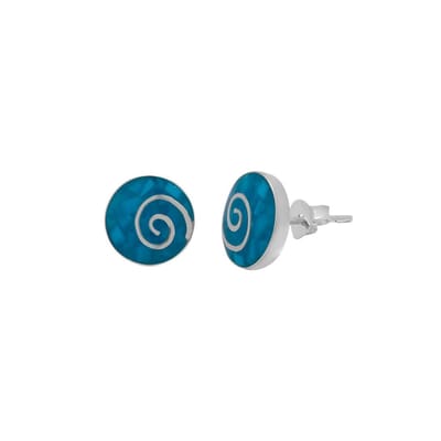 Zilveren oorstekers - spiraal design - 37 mm