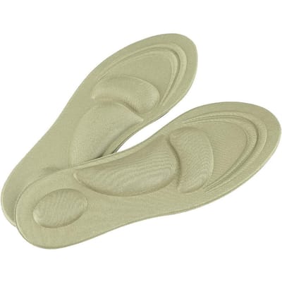Semelles orthopédiques Pieds plats Soutien de la voûte plantaire Semelle intérieure en mousse à mémoire de forme Coussin de chaussure Confort Rose pour femmes beige