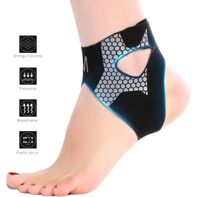 Ademende Neopreen Enkelbrace - 1 Stuk Compressiekous Voor Artritis, Hielspoor en Sportverzorging Voor Mannen en Vrouwen M
