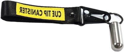 Biljart Keu Tip Opslag - Sleutelhanger Houder - Sport Accessoire - Stevige Constructie - 3 Tips Capaciteit - Zilver Zwart