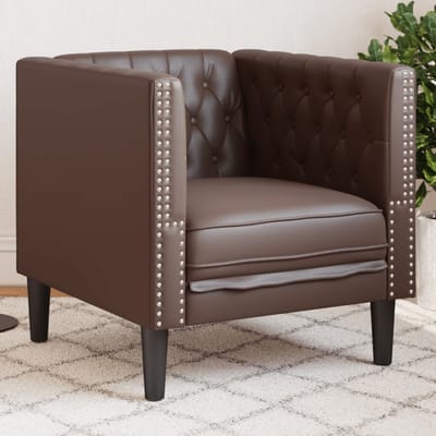vidaXL - Fauteuil - Chesterfield-stijl - kunstleer - bruin