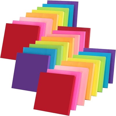 Self-adhesive notities in 8 neon kleuren, 24 blokken van 76 x 76 mm, 100 vellen per blok, perfect voor organisatie en herinneringen