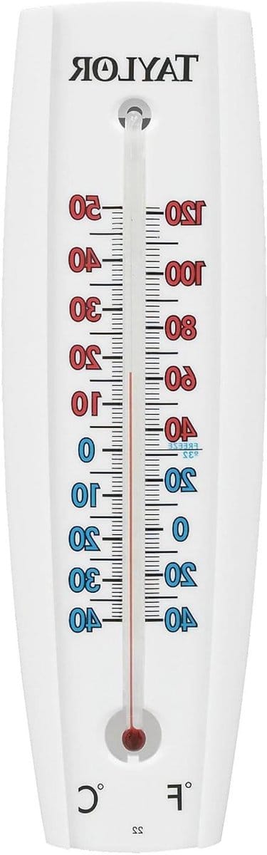 Wandthermometer - Buitenmeter - Temperatuur Meten - Roestbestendig - 19 cm Hoog - Wit