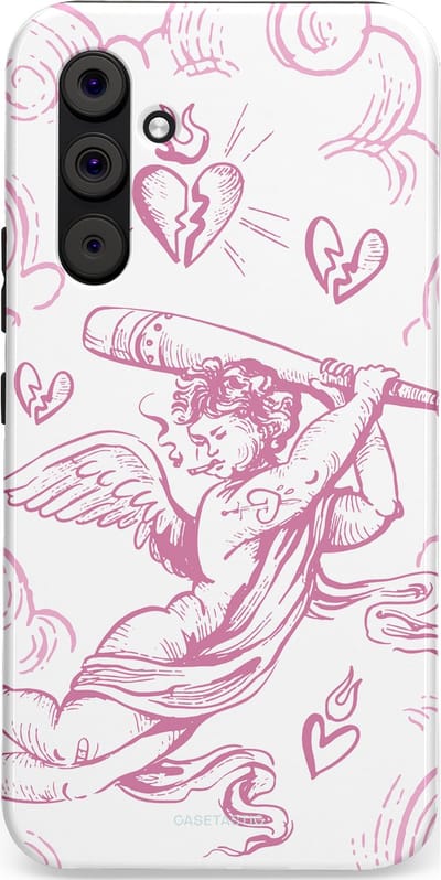 Casetastic Hoesje Geschikt voor Samsung A54 (5G) - Stijlvolle Beschermende Duo-layer Case - Engel Roze Liefde