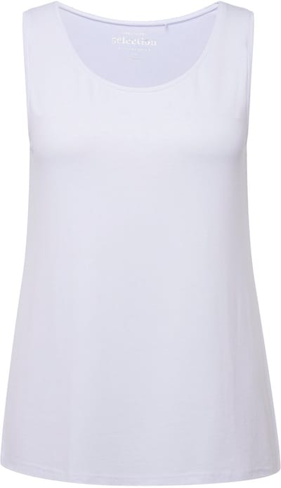 Ulla Popken - Dames - top stretch zijsplitten crêpe kwaliteit selection - Klassiek wit - Maat 42+