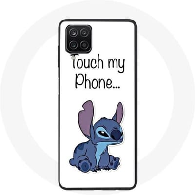 Samsung Galaxy A12 hoesje Lilo en Stitch schattige witte achtergrond wit