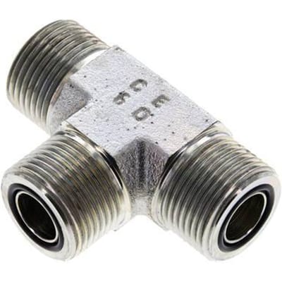UNS 1''-14 Buitendraad Verzinkt Stalen T-stuk ORFS 400 Bar - Hydrauliek - FL3T-M-EZ-100U