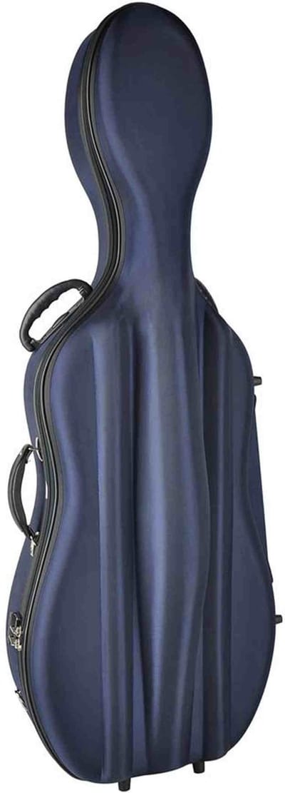 Leonardo CC-144-BU cellokoffer 4/4 gevormd blauw met slot en 2 riemen