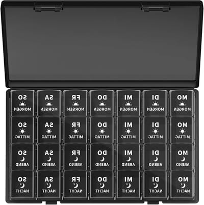 Tablettenbox voor 7 Dagen met 4 Compartimenten - Grote Pillendoos voor Ochtend, Middag, Avond en Nacht - Ideaal voor Medicijnen en Tablets Organiseren