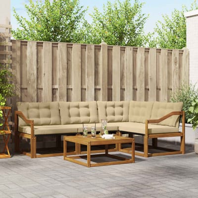 vidaXL - Buiten - bank - set - 5 - st - Natuurlijk - en - Beige