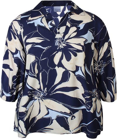 Zhenzi -Amaya 1195-Blouse 3/4 Navy Maat XS 40