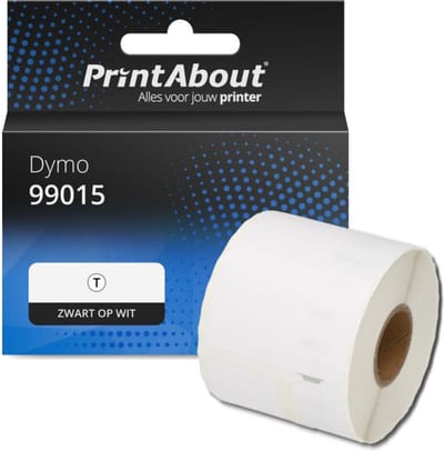 PrintAbout huismerk Etiket 99015 Zwart op wit (54 mm x 70  mm) Geschikt voor Dymo