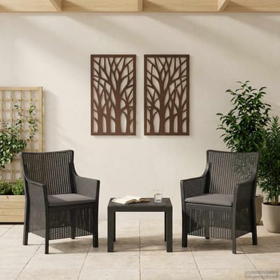 vidaXL - Lounge - Set - 3 - st - Antracietkleurig - PP