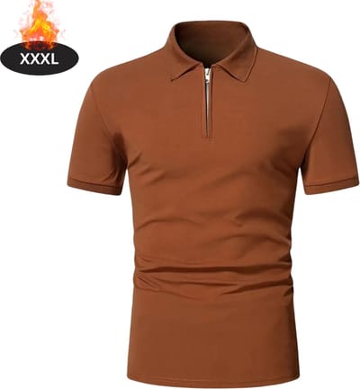 Livano Poloshirt Heren - T-Shirt Heren - Shirt - Overhemd - Polo Shirt - Lichtbruin - XXXL