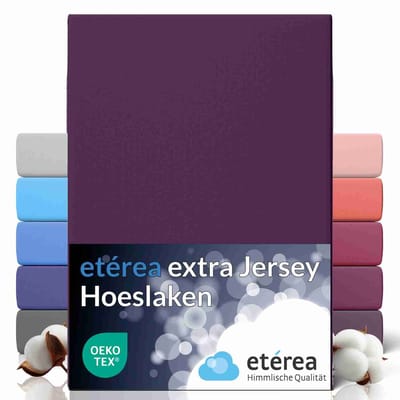 etérea Extra Jersey Hoeslaken 140x200 - 160x220 cm - Oekotex - 100% katoen - bis 35 cm - Paars