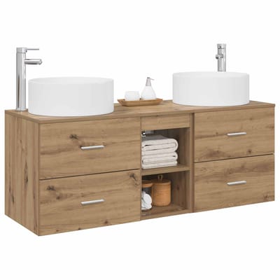 vidaXL - Badkamermeubel - Set - 3 - st - Artisanaal - eiken - 49,5 - x - 44,5 - x - 65,5 - cm