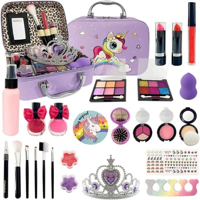 Kindermake-up Set voor Meisjes - Wasbare Make-up en Nagellak Speelgoed