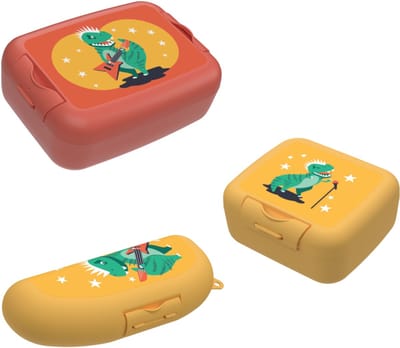 Bundel Cosy & Trendy Back to school set - Bananendoos/Snackdoos/Brooddoos - Dino