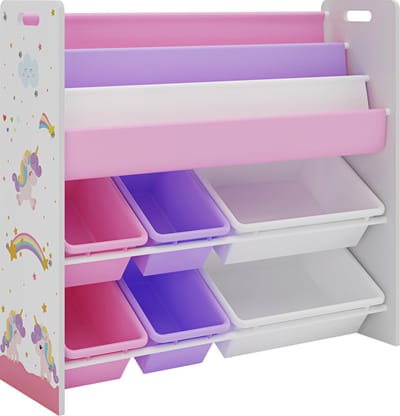 Kinderkast Rødøy open kast 78x86x27cm eenhoornmotief [en.casa]