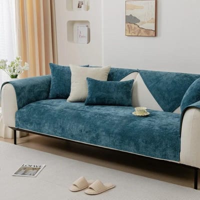 Nieuw Wafelraster Bankkussen Winter Verdikt Chenille Warm Pluche Zitmat High-End Modieus Antislip Stofdicht Bankovertrek 70x70cm 1pcs