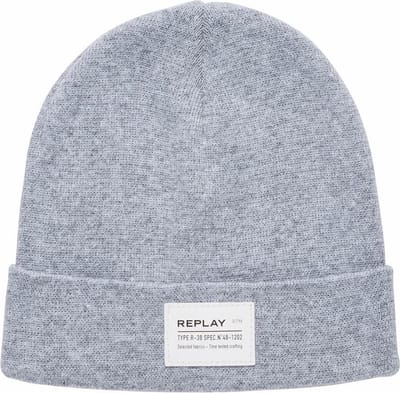 REPLAY Dop Beanie + Scarf Set Grey Melange Grijs