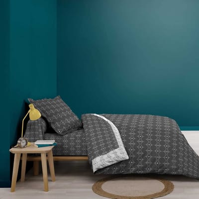 Dailygoods- Dekbedovertrek 140 x 200 cm - 100% Katoen - Antraciet - Ademend - Zacht - Comfortabel - Beddengoed