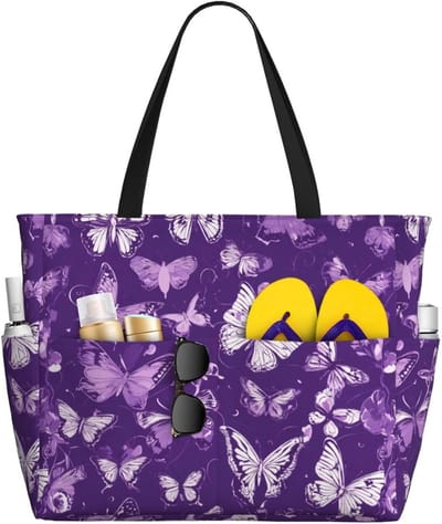 Grote Strandtas - Draagtas Vrouwen - Strand Dagen - Waterdicht Zandbestendig - 45 x 38 cm - Paars