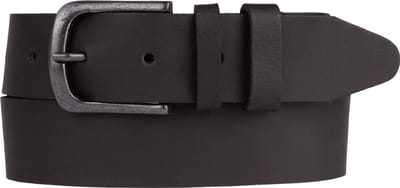 Petrol Industries Riem Heren - Broekriem - Verstelbaar - Leer - Zwart - 85 cm - S