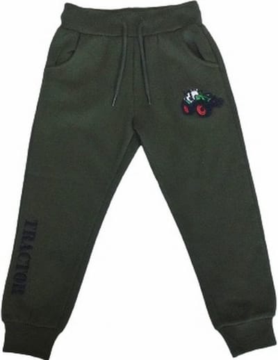 S&c Joggingbroek met geborduurde trekker / tractor - groen/zwart - Fendt - Maat 86/92 (2) - H134