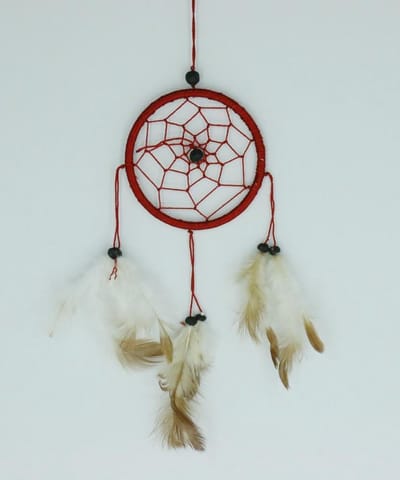 Dromenvanger / Dreamcatcher Ø9cm zonder kleintjes  - rood