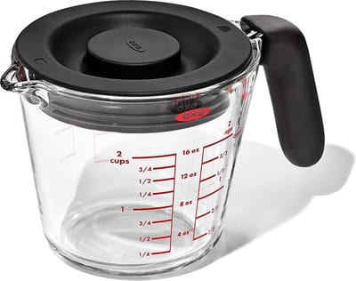 OXO - Maatbeker met deksel glas, 500 ml