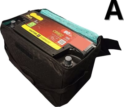 CarPassion Accu Winterhoes - Hoes - Bescherming - Isolerend - Auto - Zwart - 22 x 20 x 18 cm - A