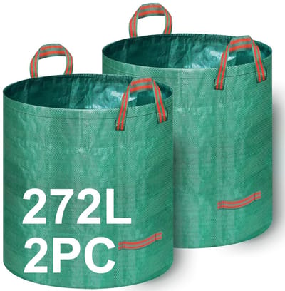 Dailygoods- Bladzakken 272 l - Robuuste Tuinzakken - Herbruikbare Tuinafvalzakken - Scheurbestendig PP-weefsel - Versterkte Handgrepen - Ideaal voor Bladeren - Tuinafvalzak
