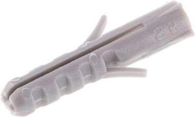 Bevestigingspluggen Set - Nylon pluggen - Muurbevestiging - Voor massieve steen - 100 stuks - Grijs