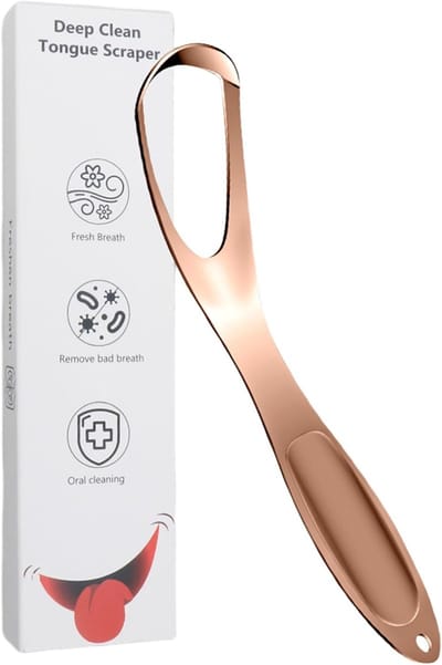 Tongschraper - Ademverfrisser - Mondhygiëne Verbeteren - Hygienische waaivorm - 145 cm lang - Zilverkleurig